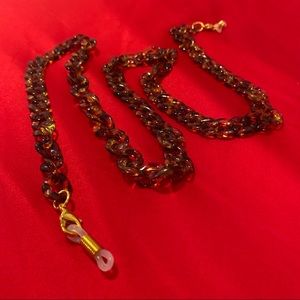 Tortoise Shell Acrylic Sunglass chain Mask Chain